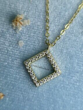 Square Moissanite Pendant Necklace In sterling silver
